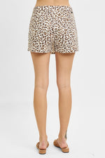 Risen Jeans Cheetah Print Skort- Ivory/Brown