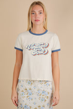 Vintage Soul Crew Neck Tee- Cream/Navy