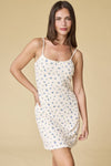 Eloise Ditsy Floral Knit Dress- Cream/Blue