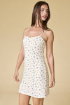 Eloise Ditsy Floral Knit Dress- Cream/Blue
