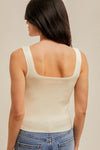 Flora Mae Tank Top W/ Floral Embroidery- Ivory