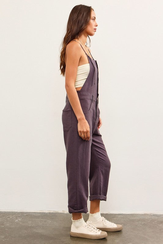 Misty Meadow Linen Jumpsuit - Gray