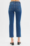 Risen Jeans High Rise Crop Straight Jeans- Dark Wash