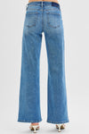 Risen Wide Leg Low Rise Jeans - Medium Wash