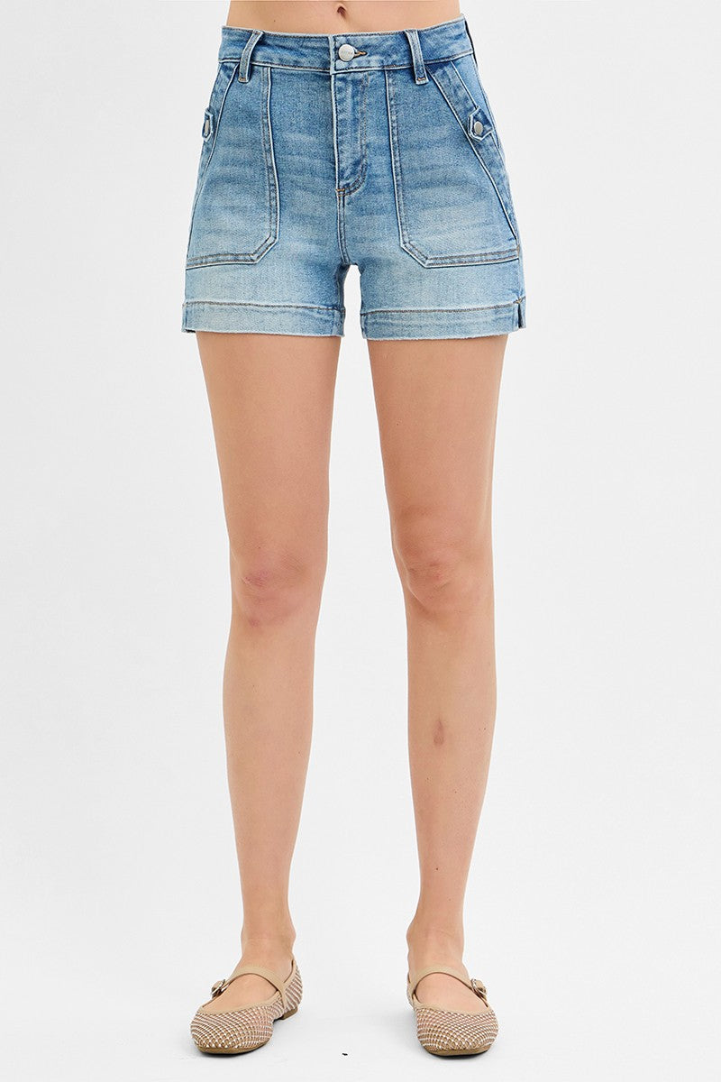 Risen Jeans High Rise Pocket Detail Shorts
