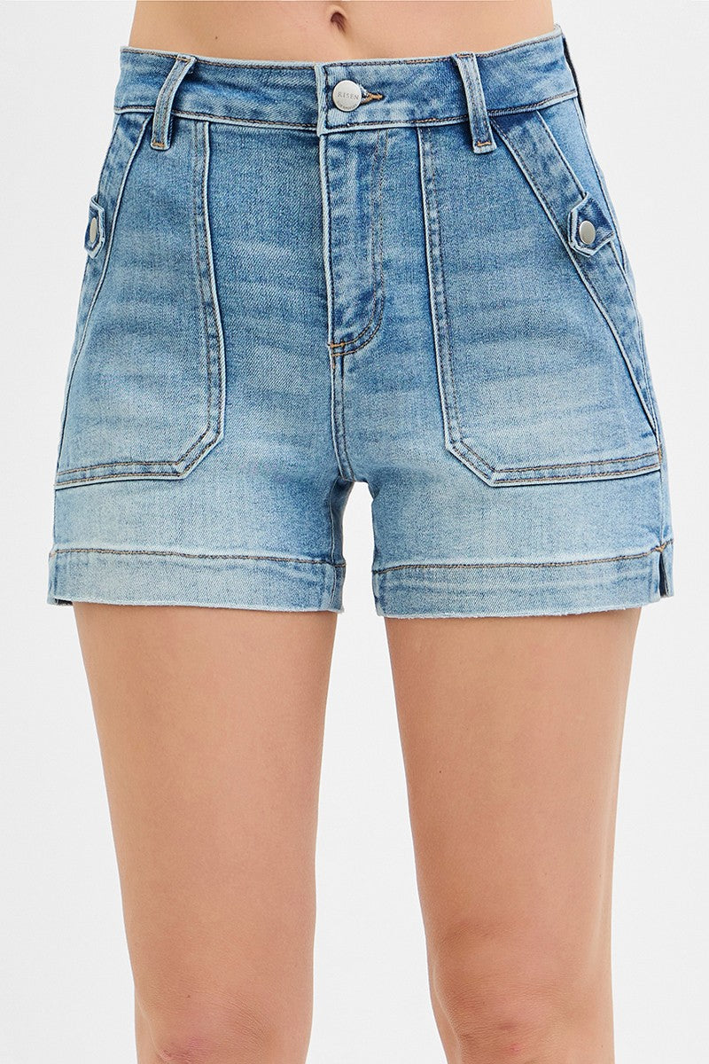 Risen Jeans High Rise Pocket Detail Shorts