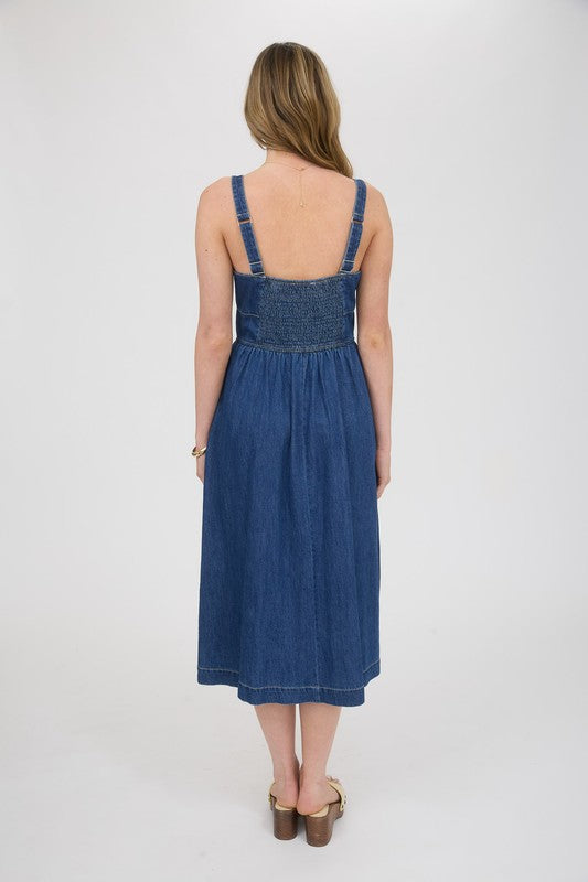 Indigo Grove Sleeveless Denim Dress - Dark Wash