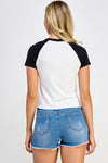 Free To Fly Butterfly Detail Top - Black/White