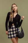 Harvest Hug Long Sleeve Ribbed Top - Black