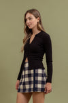 Harvest Hug Long Sleeve Ribbed Top - Black