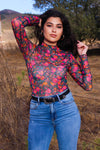 Mystery in the Mirage Long Sleeve Floral Top - Peach/Multi