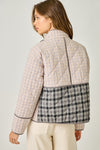 Frosty Feeling Quilted Gingham Jacket - Periwinkle/Multi
