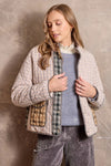 Frosty Feeling Quilted Gingham Jacket - Periwinkle/Multi
