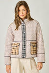 Frosty Feeling Quilted Gingham Jacket - Periwinkle/Multi