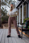 En Pointe Textured Flare Pant - Coffee