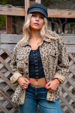 On The Prowl Oversized Animal Print Shacket - Beige