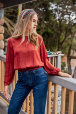 Rendezvous Blouse - Autumn Red