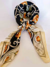 Rose Garden Trellis Scarf - Black/Tangerine