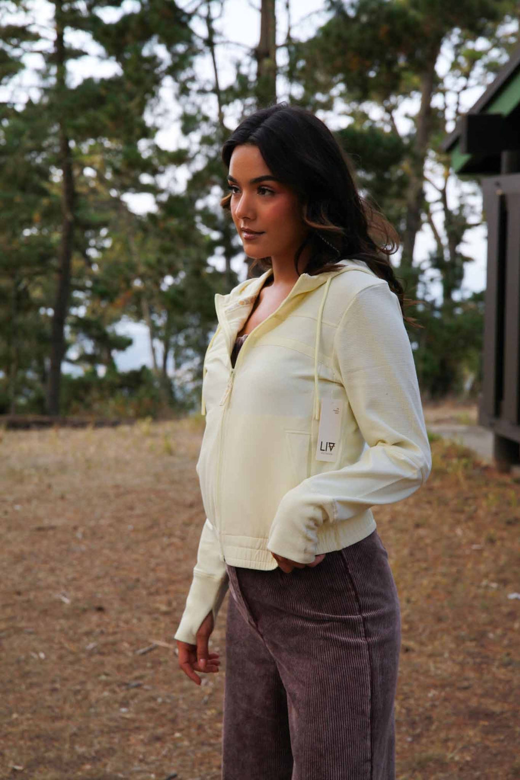 Moonbeam Softec Knit French Terry Sustainable Zip Hoodie- Light Yellow