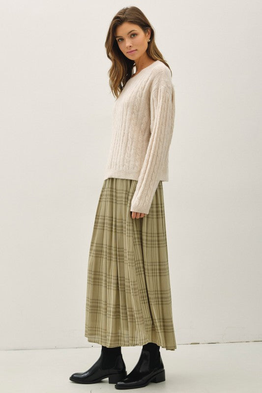 Classic and Classy Cable Knit Boxy Sweater - Ivory