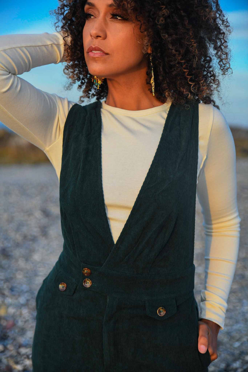 Adventure Awaits Overalls - Teal Green
