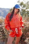 Sweet Clementine Pocket Detail Cropped Shacket - Burnt Orange