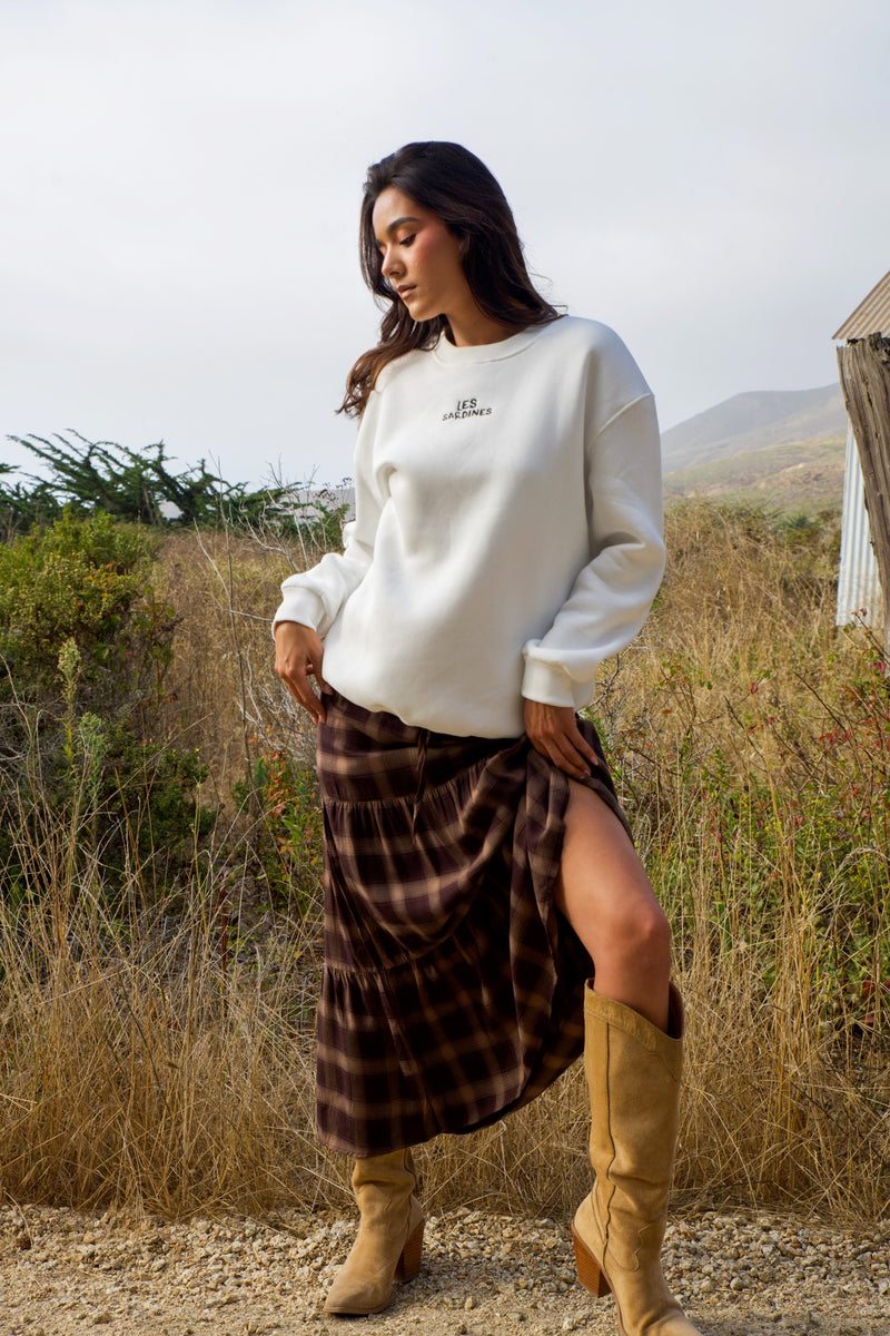 Les Sardines Pullover Sweatshirt- White