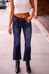 Risen Jeans Cropped Flare Jeans- Vintage Dark Wash