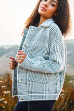 Plaid Coatigan - Cream/Olive