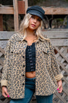 On The Prowl Oversized Animal Print Shacket - Beige