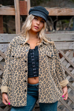 On The Prowl Oversized Animal Print Shacket - Beige