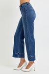 Risen Jeans High Waisted Wide Leg Denim Pants - Dark Wash