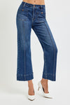 Risen Jeans High Waisted Wide Leg Denim Pants - Dark Wash