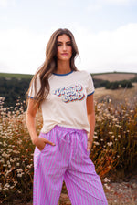 Vintage Soul Crew Neck Tee- Cream/Navy