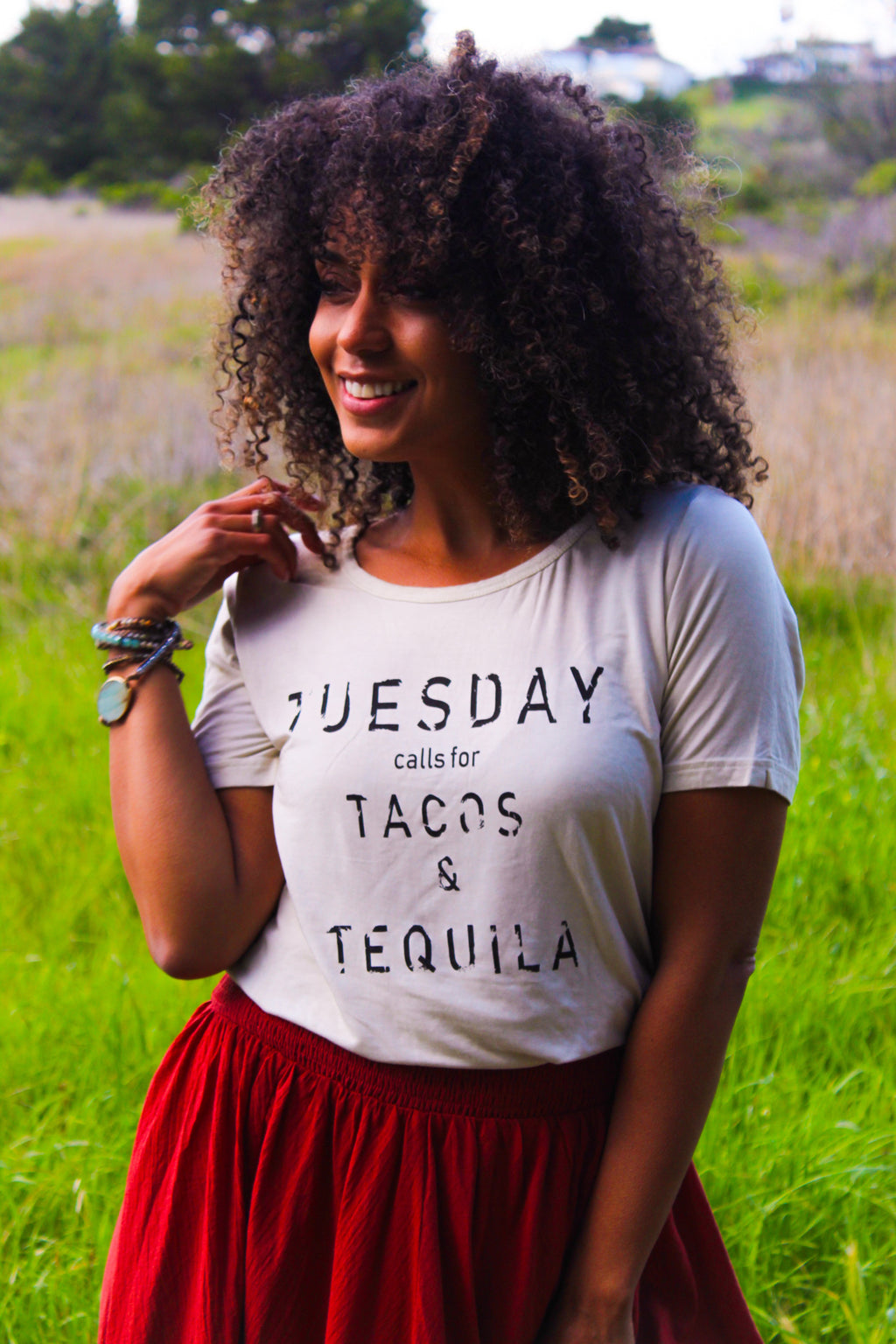 Tuesday Calls for Tacos and Tequila Tee - Sand