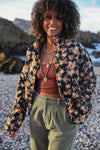 Beach Blooms Jacket - Black & Soft Pink
