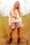Honey Hoof Embroidered Equestrian Sweater- Gold/Ivory
