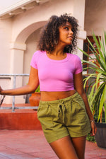 Kavala Drawstring Waist Shorts - Moss