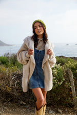 Touch of Heaven Faux Fur So Soft Plush Hooded Cardigan- Cream