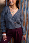 Slow Mornings Plush Modern Grandpa Cardigan- Speck Gray