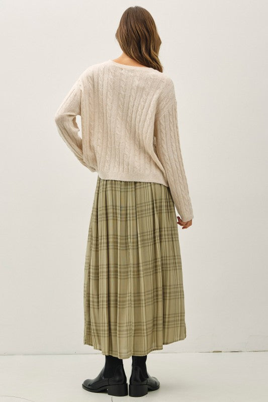 Classic and Classy Cable Knit Boxy Sweater - Ivory