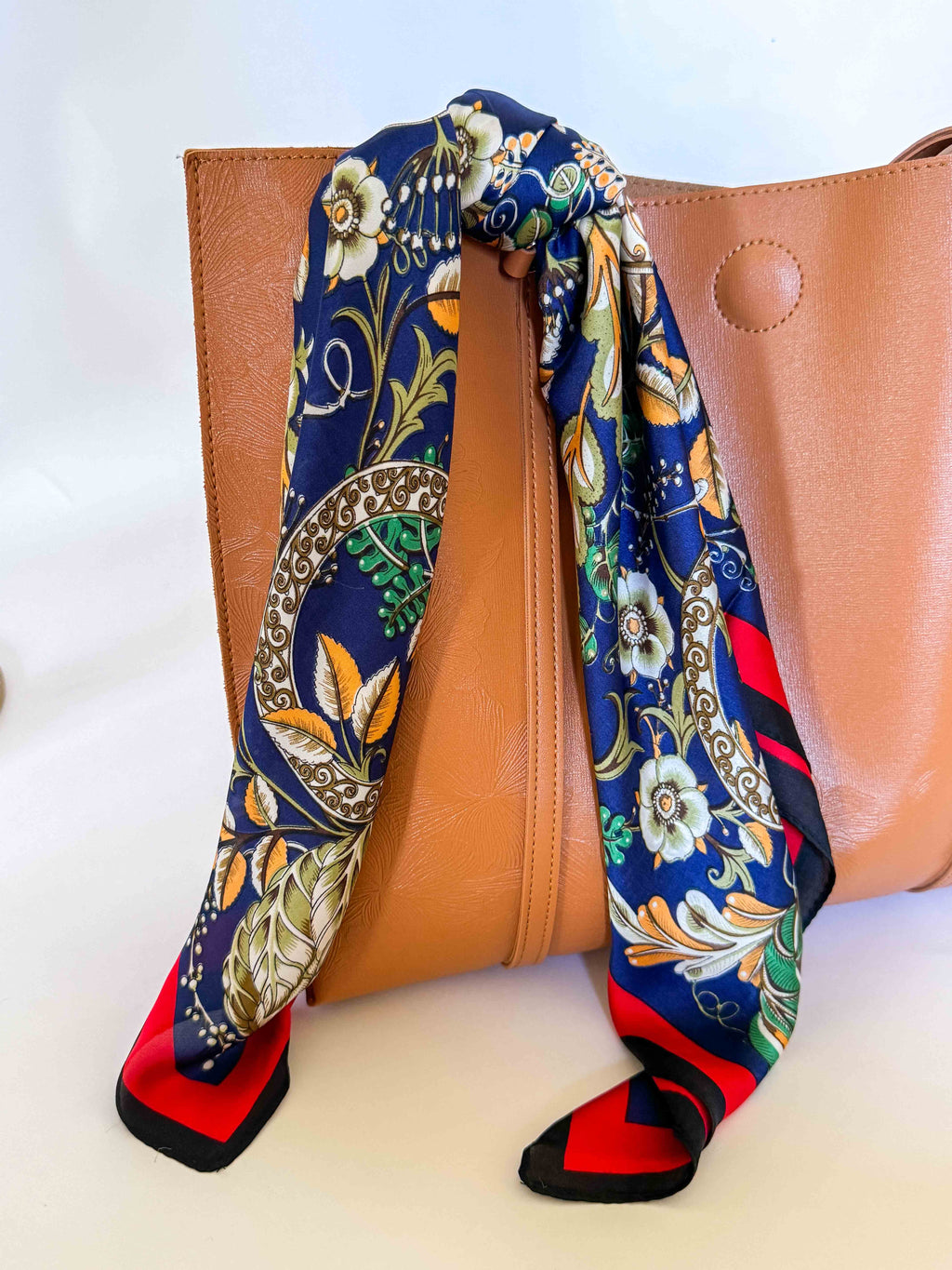 Vintage Floral Scarf - Navy/Crimson