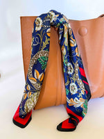 Vintage Floral Scarf - Navy/Crimson