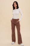 Cargo Crush Denim Utility Pants - Rust