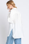 Everyday Elegance Oversized Button Up Shirt- Ivory