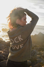 Rock and Love Plush V-Neck Sweater - Sage Green