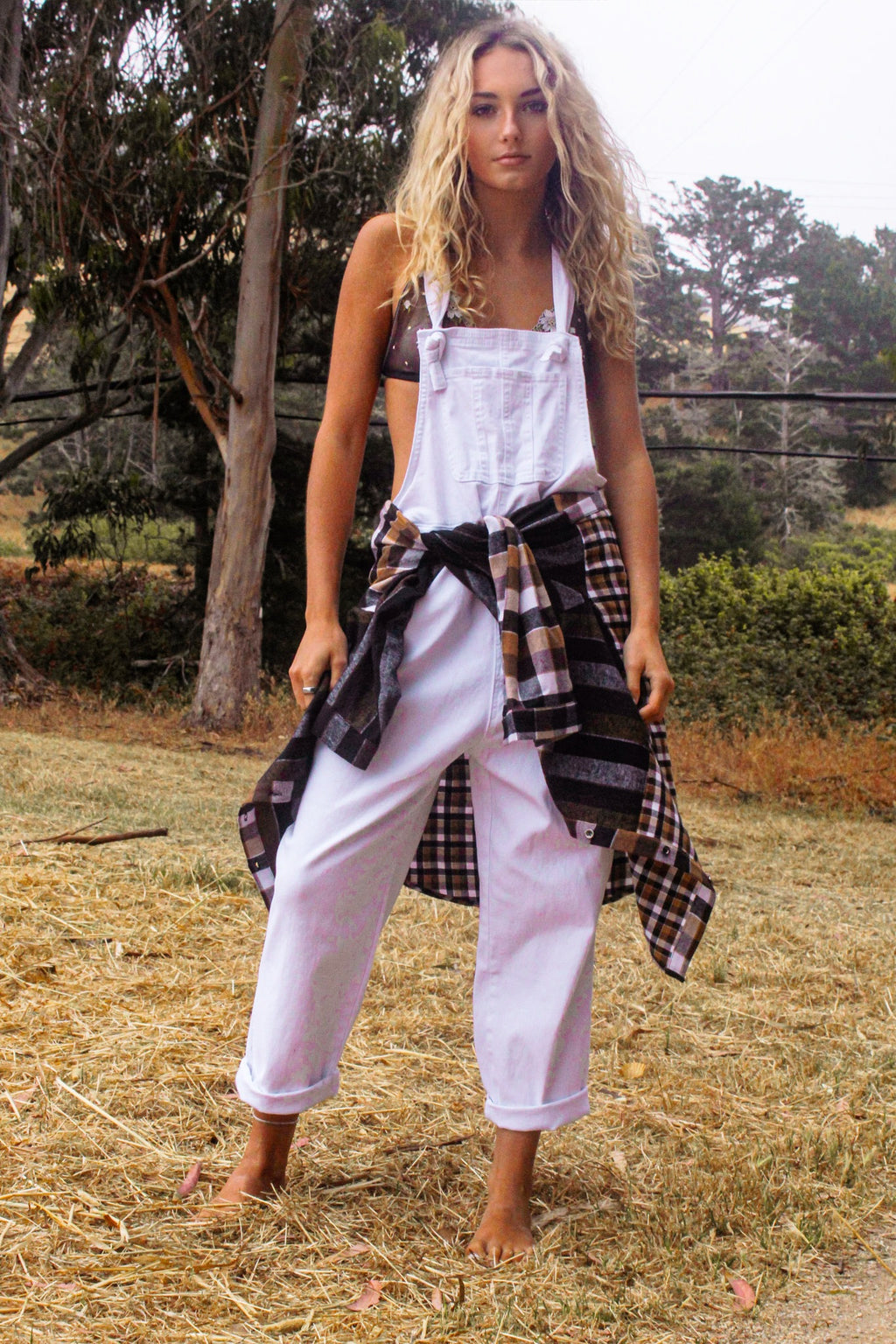 My Muse Boxy Fit Overalls- White