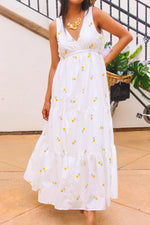 All Smiles Floral Embroidered Maxi Dress