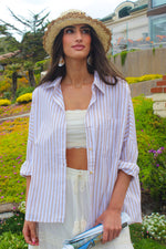 Dusk to Dawn Long Sleeve Button Up - Tan/Ivory