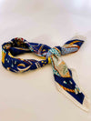 Whimsical Floral Hot Air Balloon Scarf - Navy/Dandelion